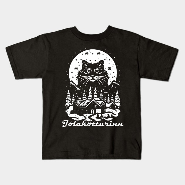 😼 THE ICELANDIC YULE CAT - Jólakötturinn 😼 Kids T-Shirt by INLE Designs